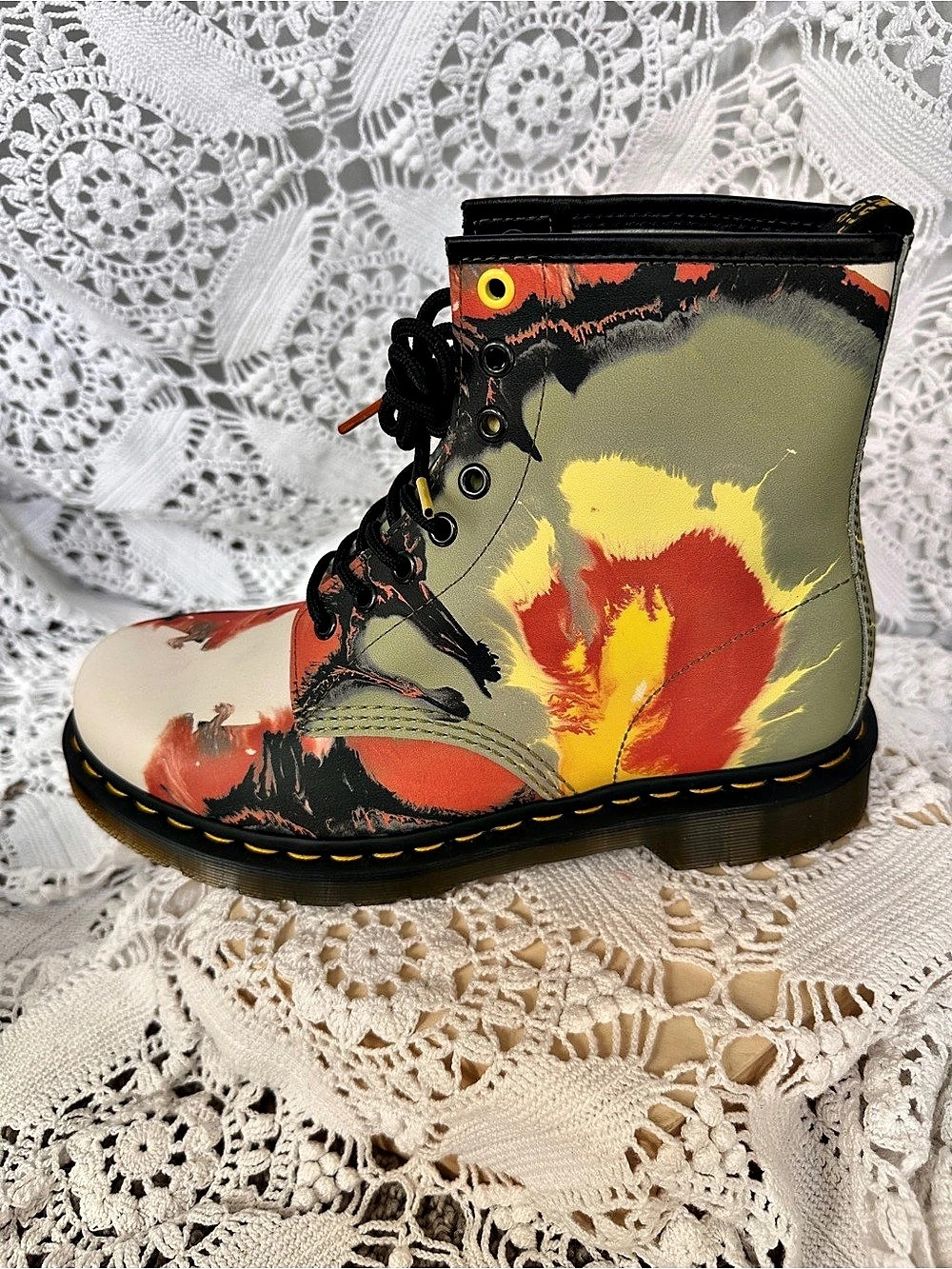 Dr. Martens 1460 x Tate Museum Collab 'Volcanic Flare' Leather Boots - New With - Picture 13 of 15